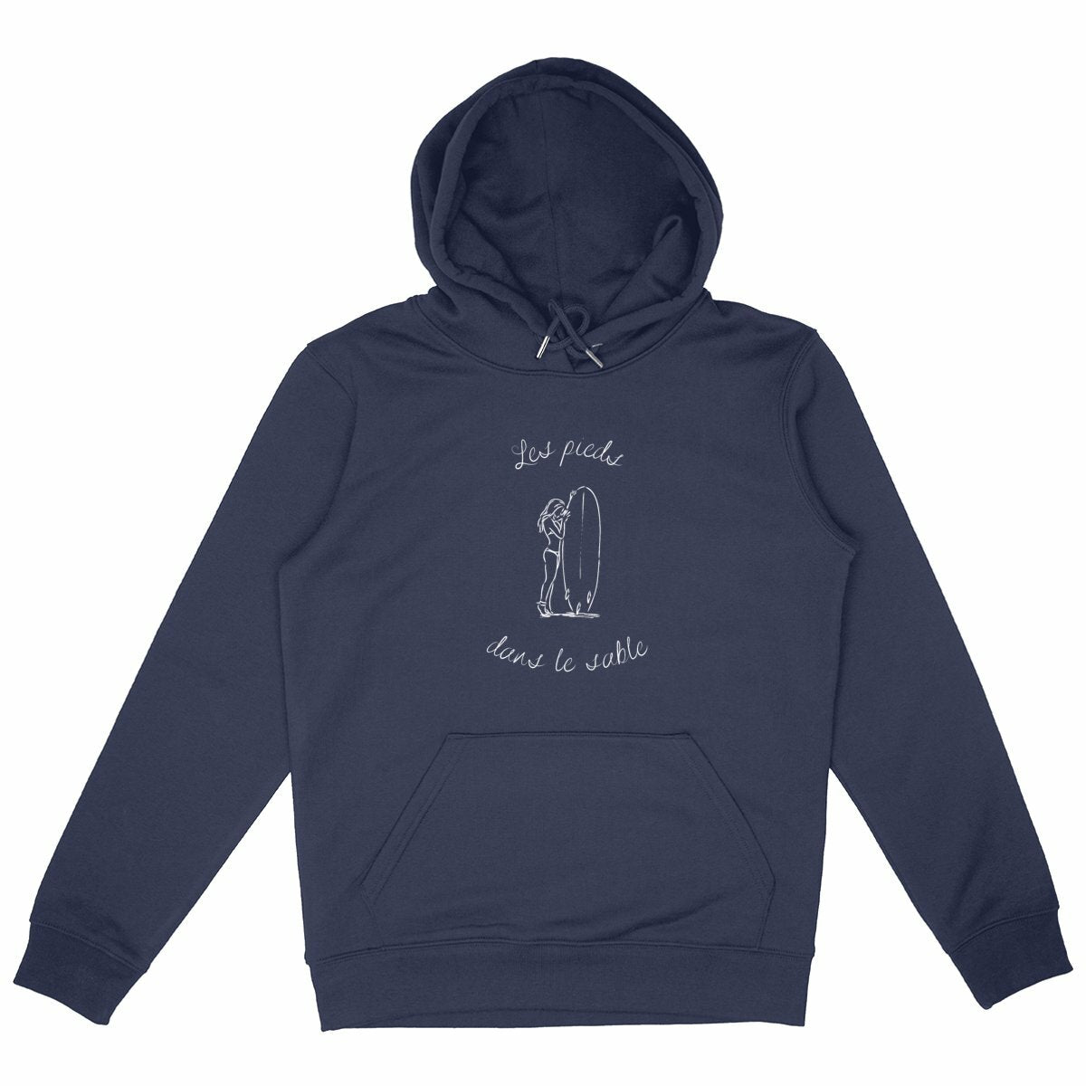 SWEATSHIRT A CAPUCHE BIO PREMIUM SURF LES PIEDS DANS LE SABLE SHIRT ISLAND MARINE