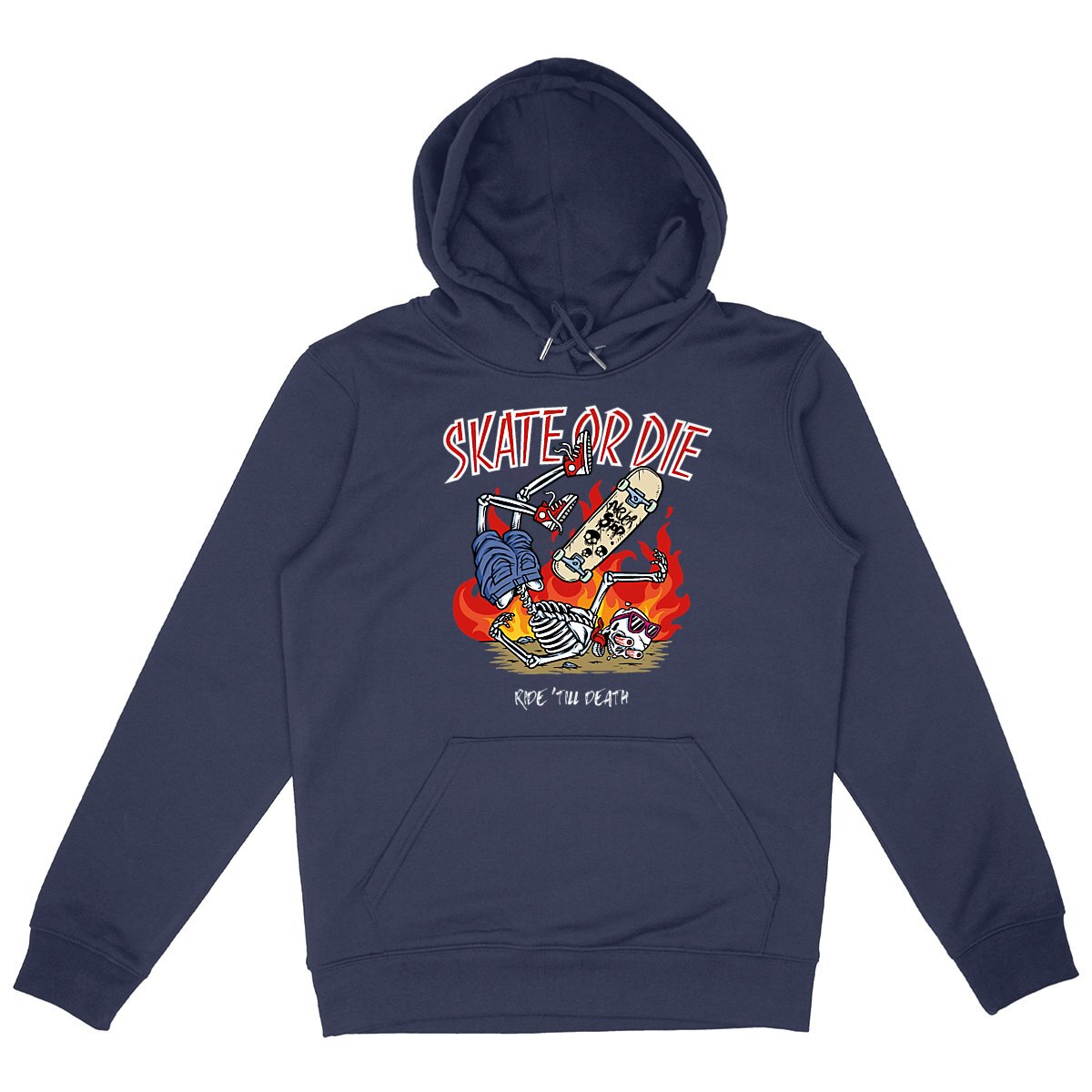 SWEATSHIRT A CAPUCHE BIO PREMIUM SKATE OR DIE SHIRT ISLAND MARINE