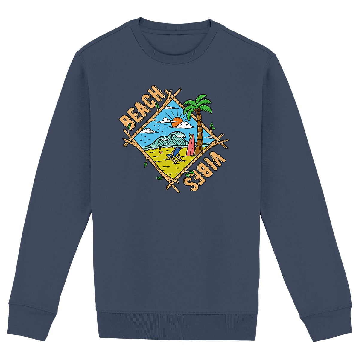 SWEATSHIRT BIO PREMIUM SURF BEACH VIBES SHIRT ISLAND MARINE