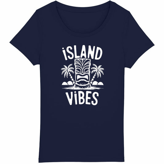 TEE SHIRT BIO PREMIUM SURF ISLAND VIBES FEMME MARINE