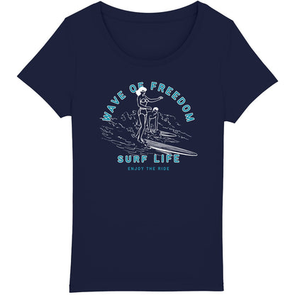 TEE SHIRT BIO PREMIUM FEMME SURF WAVE OF FREEDOM SHIRT ISLAND MARINE