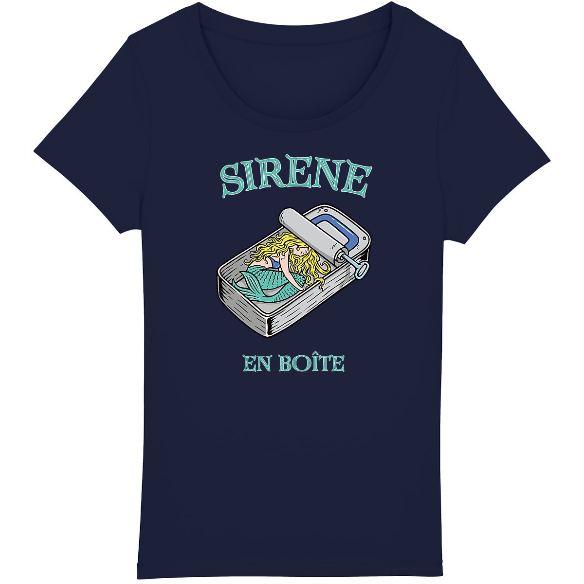 TEE SHIRT BIO PREMIUM FEMME SURF SIRENE SHIRT ISLAND MARINE