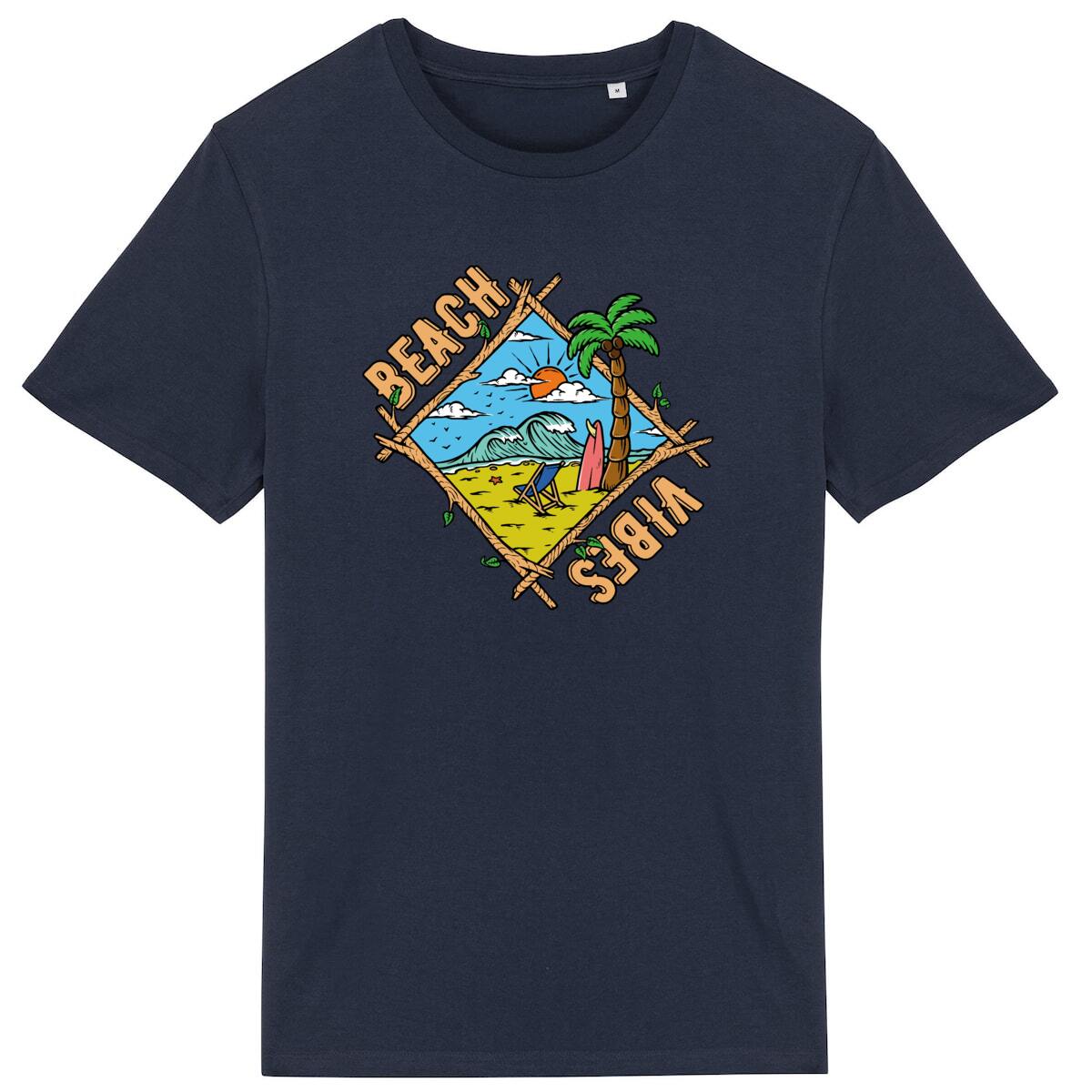 TEE SHIRT BIO PREMIUM BEACH VIBES SHIRT ISLAND SURF MARINE