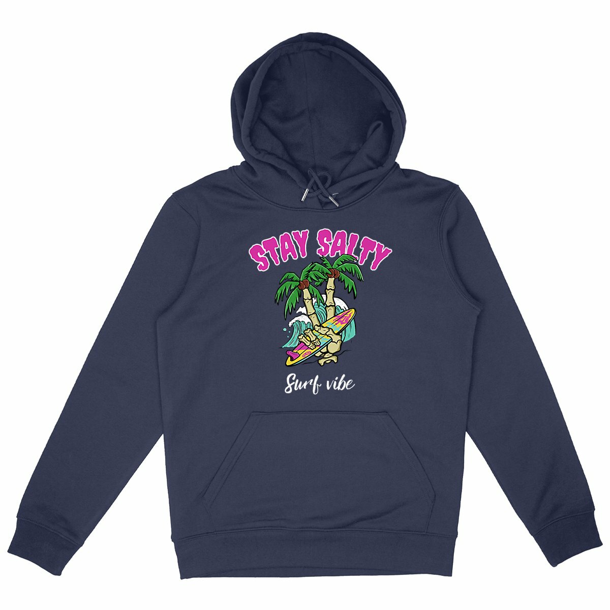 SWEATSHIRT A CAPUCHE BIO PREMIUM SURF STAY SALTY MARINE