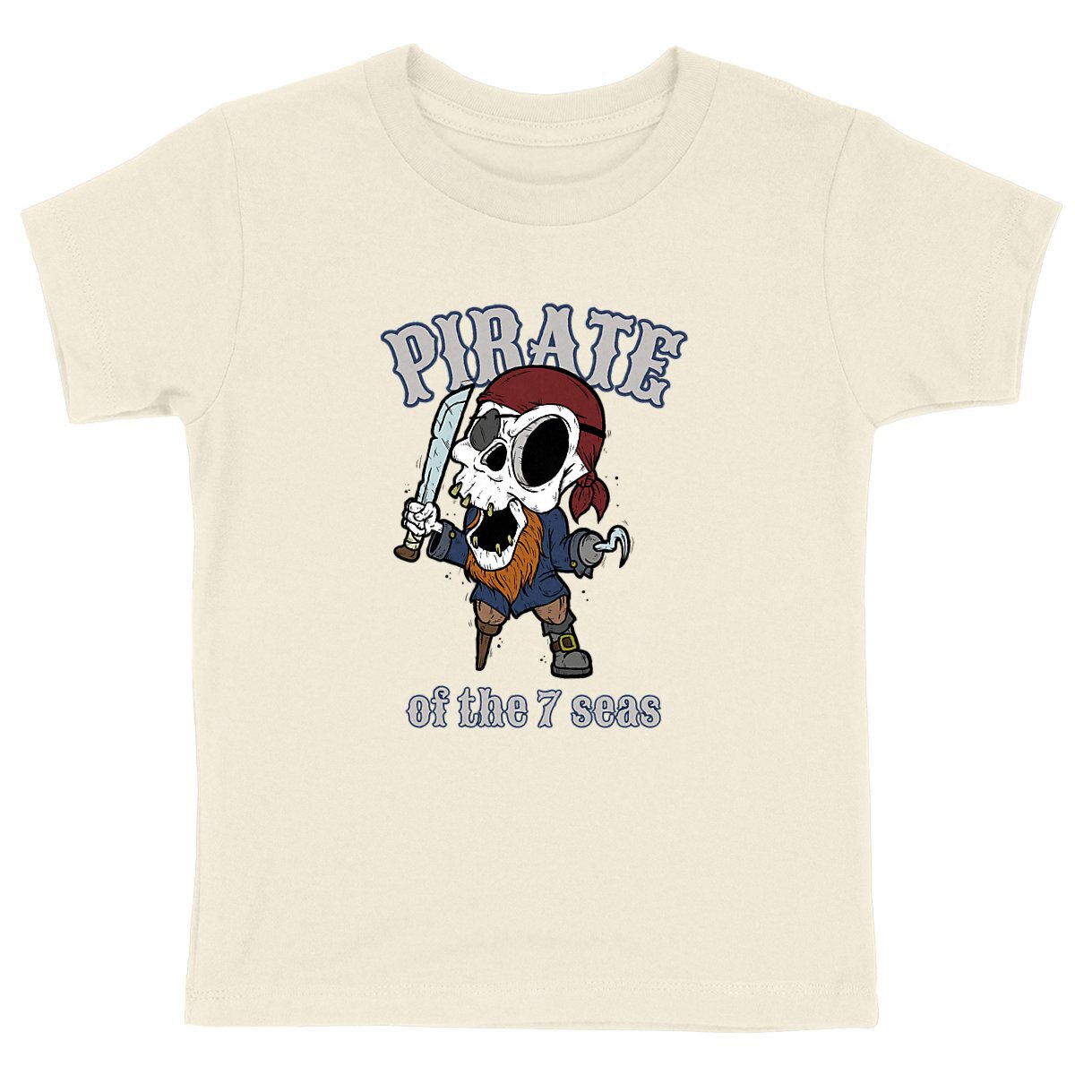 TEE SHIRT BIO KIDS PREMIUM SURF PIRATE SHIRT ISLAND JAUNE