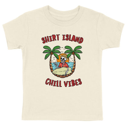 TEE SHIRT KIDS BIO PREMIUM SURF SHIRT ISLAND JAUNE