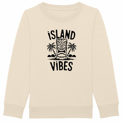 SWEATSHIRT BIO PREMIUM SURF ISLAND VIBES SHIRT ISLAND KIDS IVOIRE