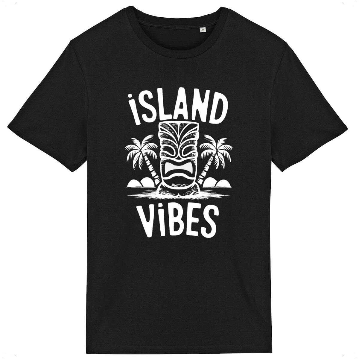 TEE SHIRT BIO PREMIUM SURF ISLAND VIBES SHIRT ISLAND NOIR