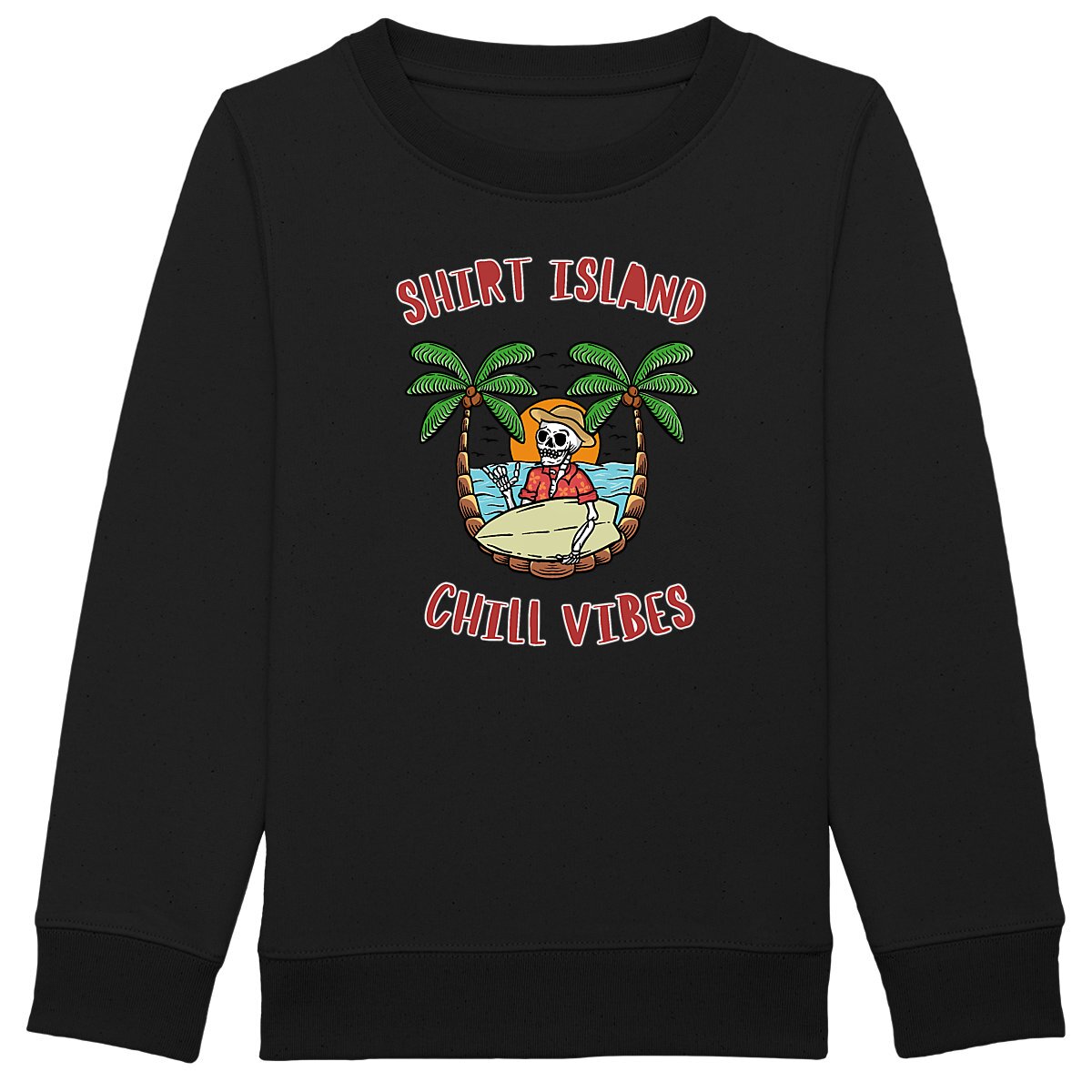 SWEATSHIRT KIDS BIO PREMIUM SURF SHIRT ISLAND NOIR