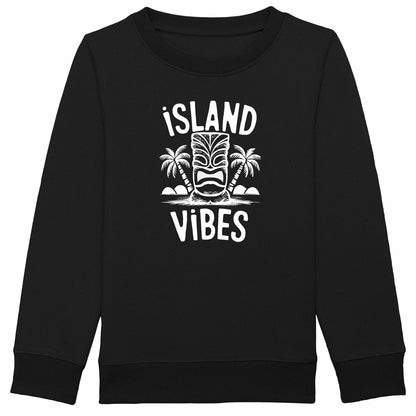 SWEATSHIRT BIO PREMIUM SURF ISLAND VIBES SHIRT ISLAND KIDS NOIR