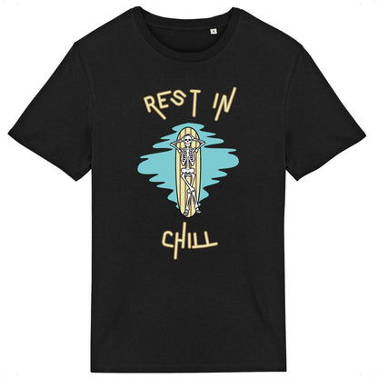 TEE SHIRT BIO PREMIUM SURF REST IN CHILL SHIRT ISLAND NOIR