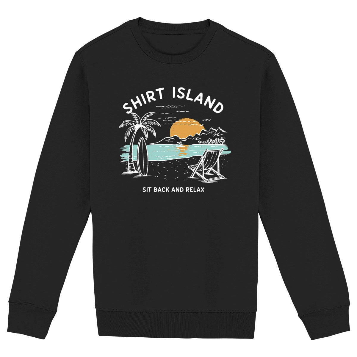 SWEATSHIRT BIO PREMIUM SURF SHIRT ISLAND BEACH NOIR