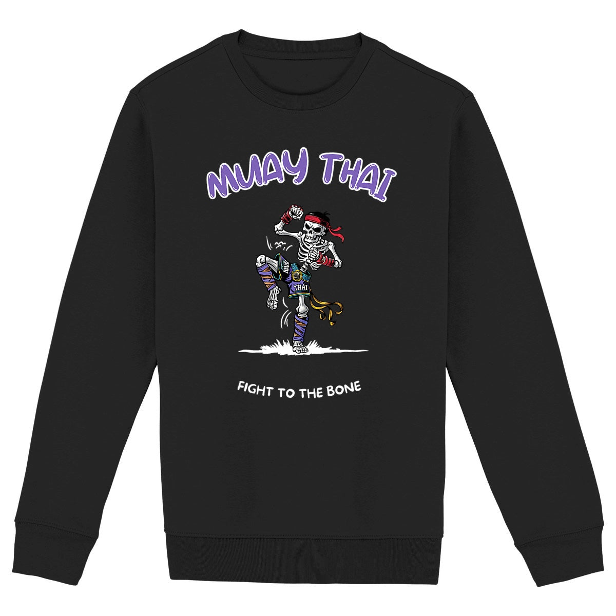 SWEATSHIRT BIO PREMIUM MUAY THAI SKELETON SHIRT ISLAND NOIR