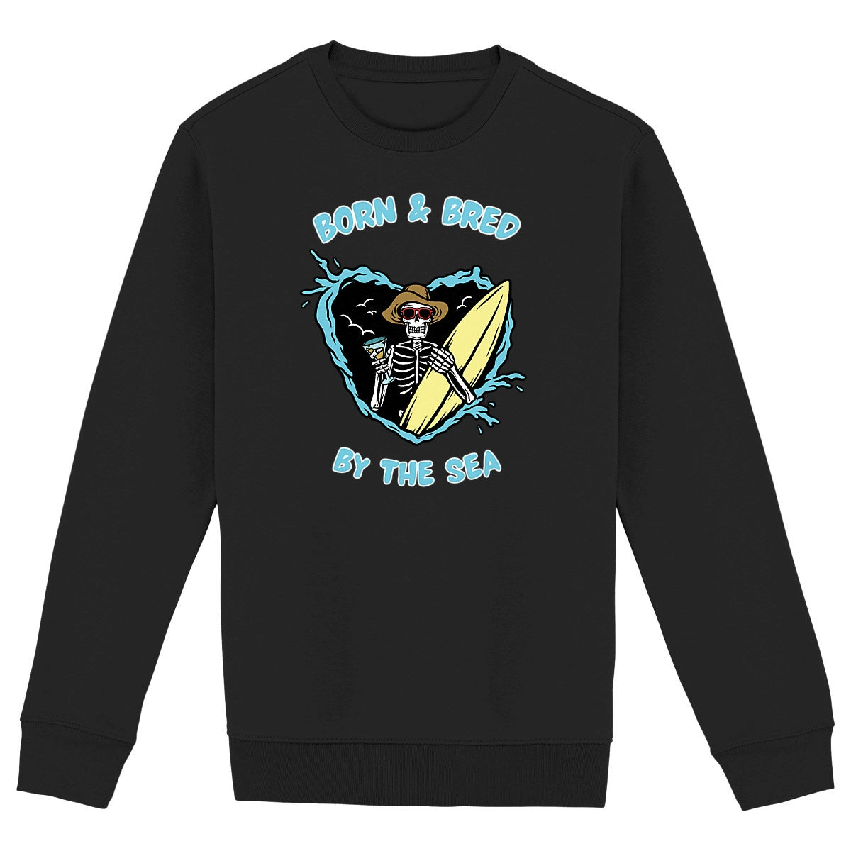 SWEATSHIRT BIO PREMIUM SURF BORN & BRED SHIRT ISLAND NOIR