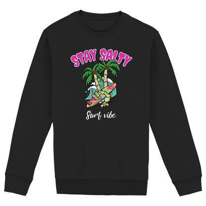 SWEATSHIRT BIO PREMIUM SURF STAY SALTY NOIR