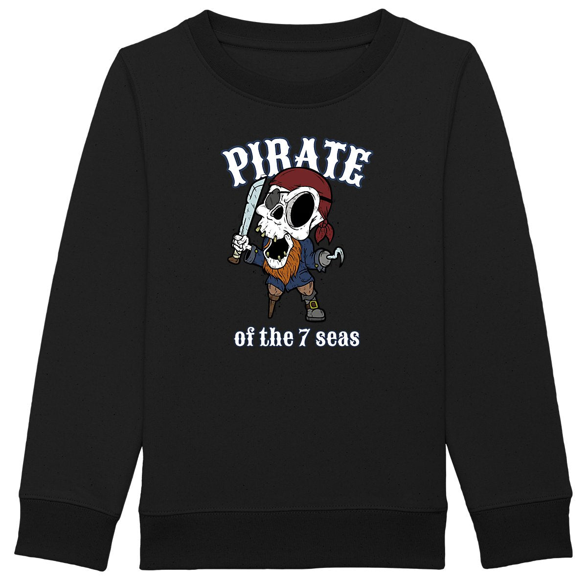 SWEATSHIRT KIDS BIO PREMIUM SURF PIRATE SHIRT ISLAND NOIR