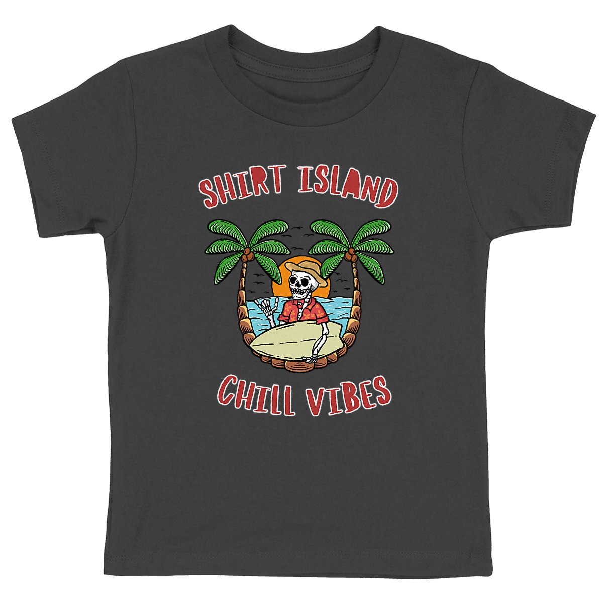 TEE SHIRT KIDS BIO PREMIUM SURF SHIRT ISLAND NOIR