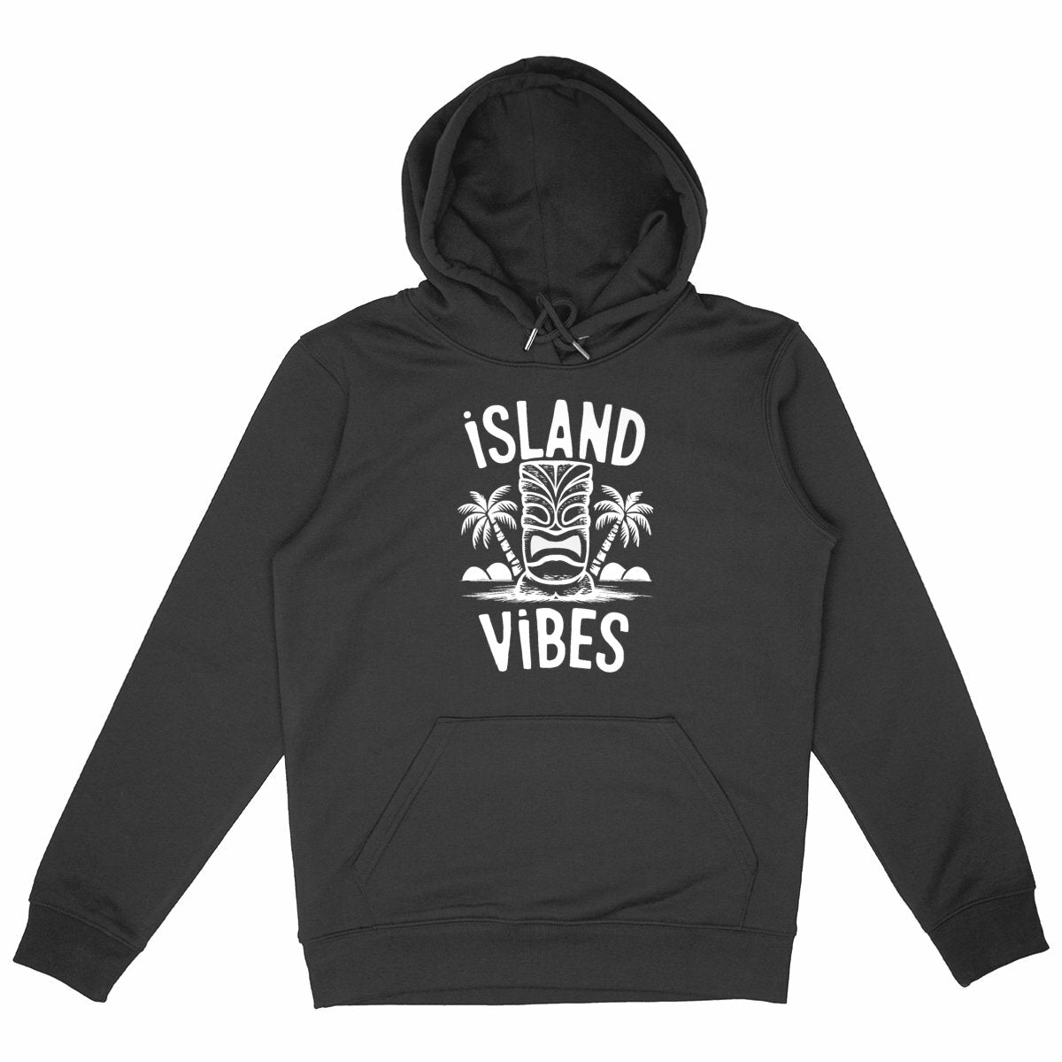 SWEATSHIRT A CAPUCHE BIO PREMIUM SURF ISLAND VIBES SHIRT ISLAND NOIR