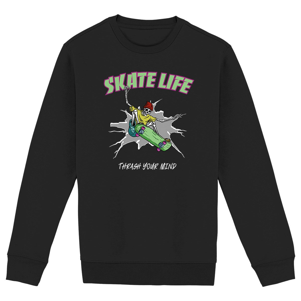 SWEATSHIRT BIO PREMIUM SKATE LIFE SHIRT ISLAND NOIR