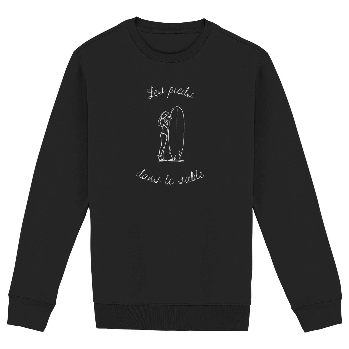 SWEATSHIRT BIO PREMIUM SURF LES PIEDS DANS LE SABLE SHIRT ISLAND NOIR