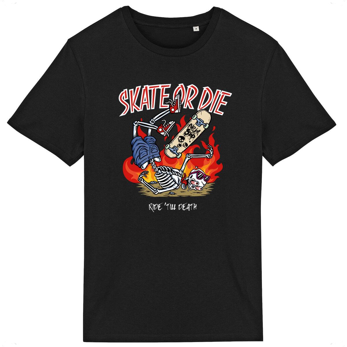 TEE SHIRT BIO PREMIUM SKATE OR DIE SHIRT ISLAND NOIR