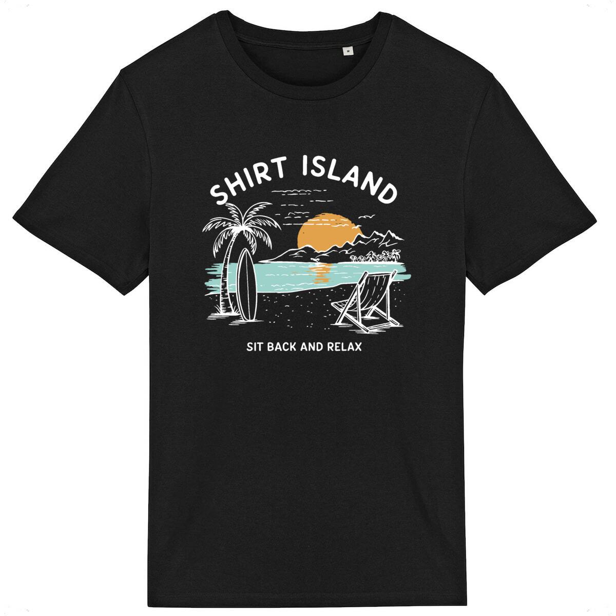 TEE SHIRT BIO PREMIUM SURF SHIRT ISLAND BEACH NOIR