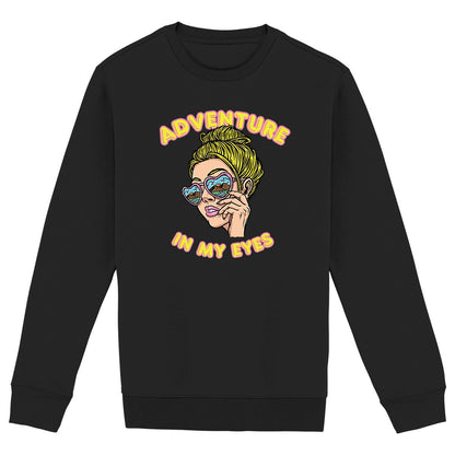 SWEATSHIRT BIO PREMIUM FEMME SURF ADVENTURE IN MY EYES SHIRT ISLAND NOIR