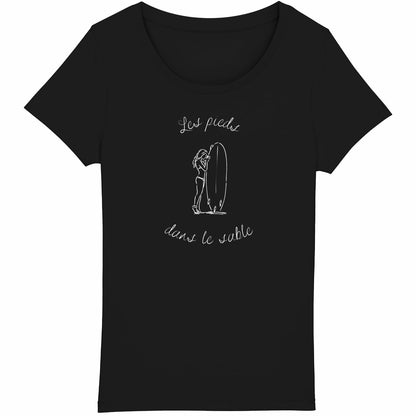 TEE SHIRT BIO PREMIUM SURF LES PIEDS DANS LE SABLE SHIRT ISLAND NOIR