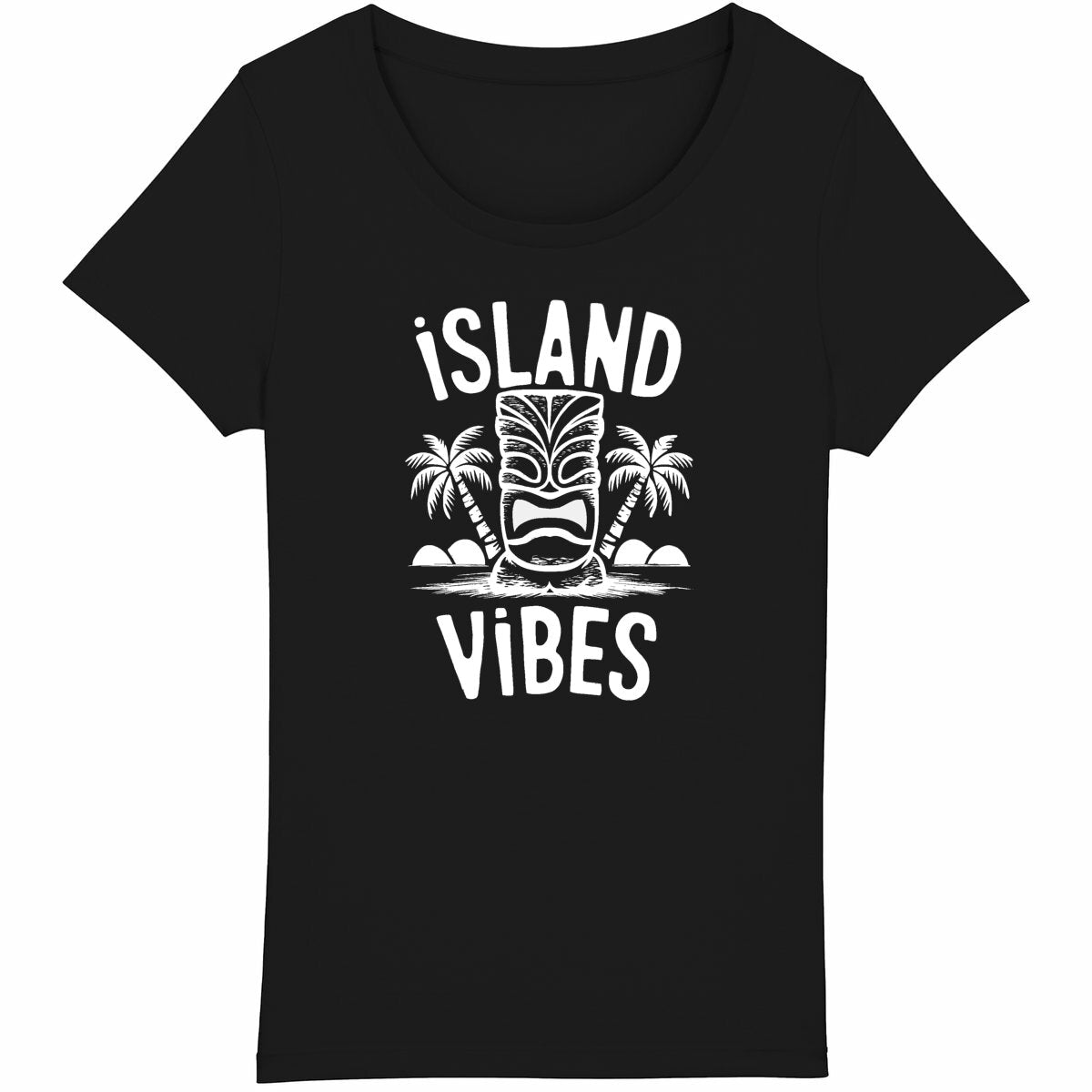 TEE SHIRT BIO PREMIUM SURF ISLAND VIBES FEMME NOIR