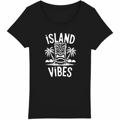 TEE SHIRT BIO PREMIUM SURF ISLAND VIBES FEMME NOIR