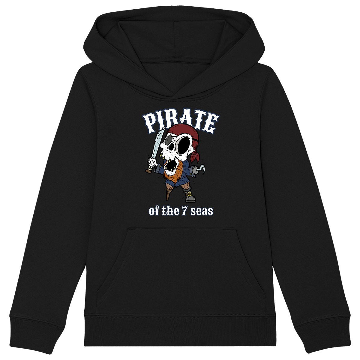 SWEATSHIRT A CAPUCHE KIDS BIO PREMIUM SURF PIRATE SHIRT ISLAND NOIR