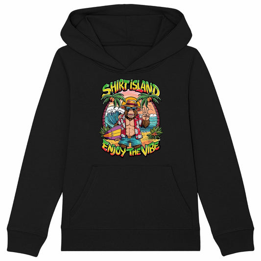 SWEATSHIRT A CAPUCHE KIDS BIO PREMIUM SURF SHIRT ISLAND VIBE NOIR