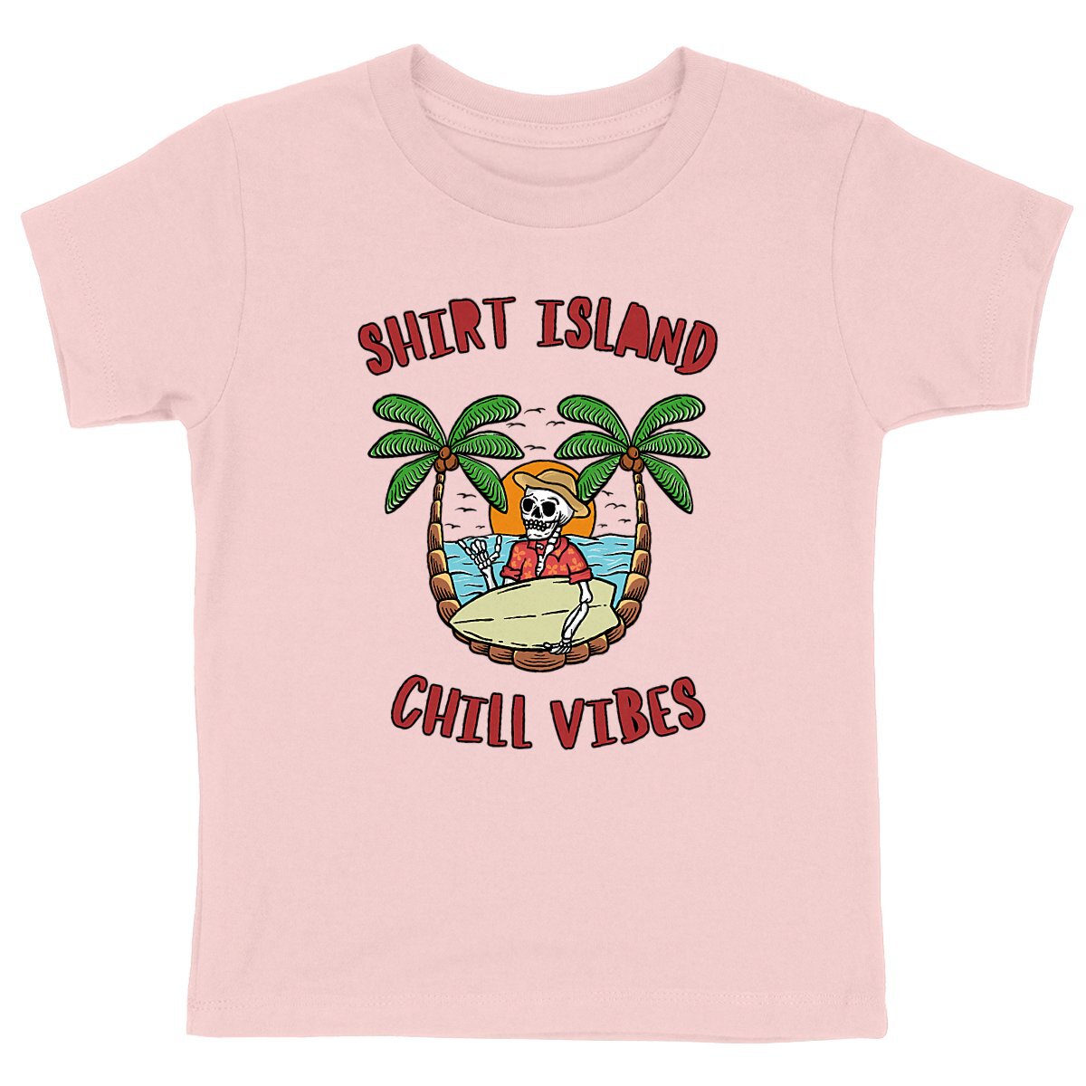 TEE SHIRT KIDS BIO PREMIUM SURF SHIRT ISLAND ROSE