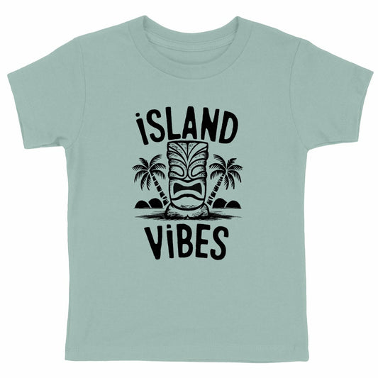 TEE SHIRT BIO PREMIUM SURF ISLAND VIBES SHIRT ISLAND KIDS VERT