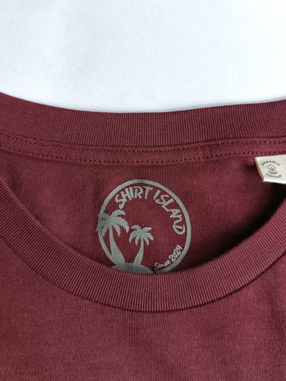 TEE SHIRT BIO PREMIUM SURF SHIRT ISLAND COL BORDEAUX