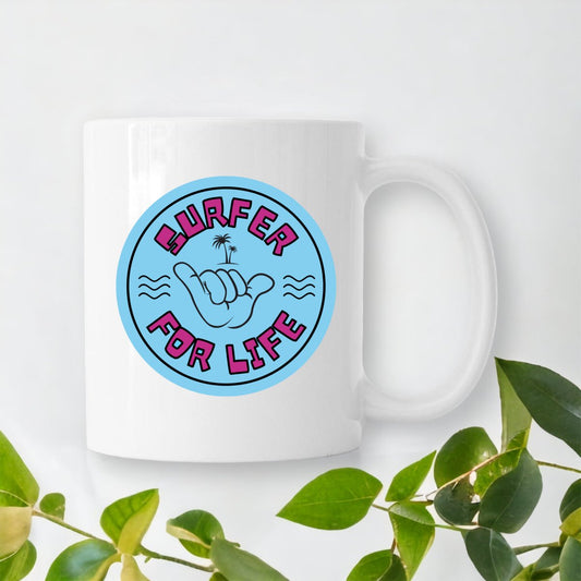 MUG CERAMIQUE SURF SURFER FOR LIFE SHIRT ISLAND