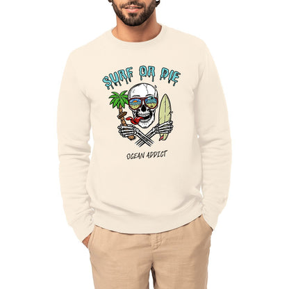 SWEATSHIRT BIO PREMIUM SURF OR DIE SHIRT ISLAND IVOIRE