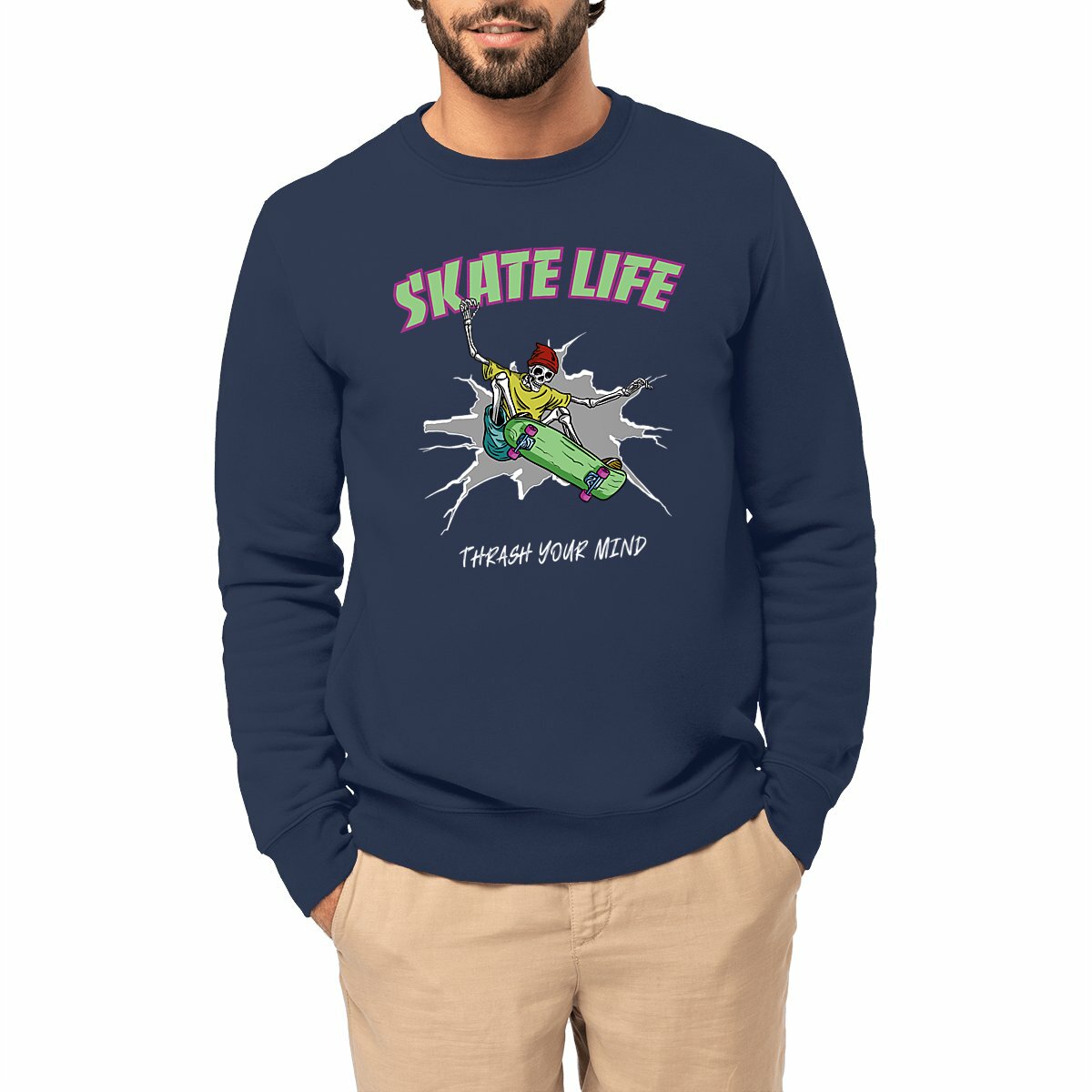 SWEATSHIRT BIO PREMIUM SKATE LIFE SHIRT ISLAND MARINE MODEL