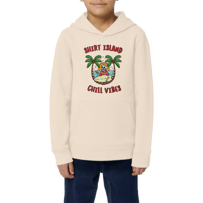 SWEATSHIRT A CAPUCHE KIDS BIO PREMIUM SURF SHIRT ISLAND BEIGE MODEL