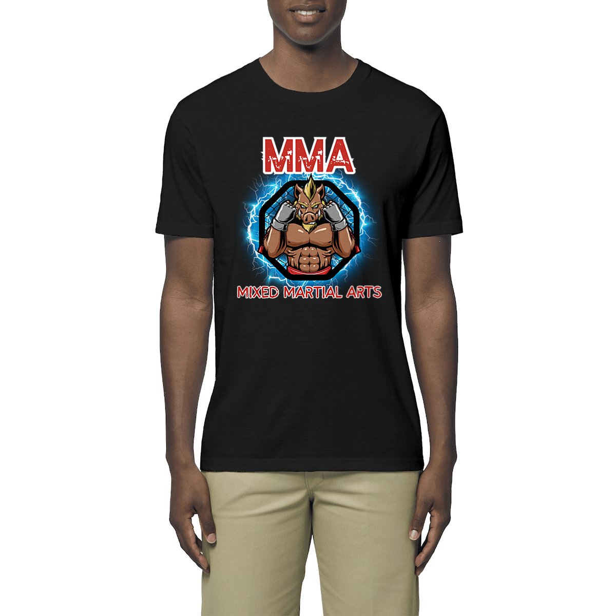 TEE SHIRT BIO PREMIUM MMA SHIRT ISLAND NOIR MODEL