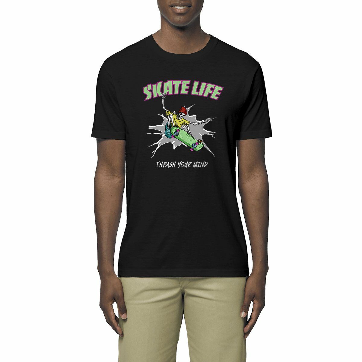 TEE SHIRT BIO PREMIUM SKATE LIFE SHIRT ISLAND NOIR MODEL