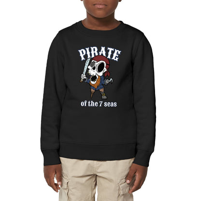 SWEATSHIRT KIDS BIO PREMIUM SURF PIRATE SHIRT ISLAND NOIR MODEL