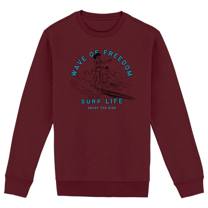 SWEATSHIRT BIO PREMIUM SURF WAVE OF FREEDOM SHIRT ISLAND BORDEAUX