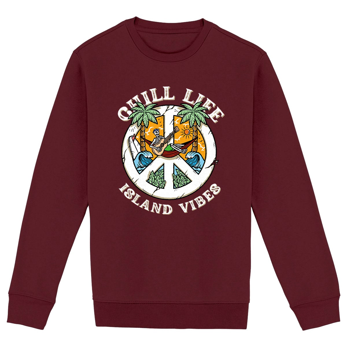 SWEATSHIRT BIO PREMIUM SURF CHILL LIFE SHIRT ISLAND BORDEAUX
