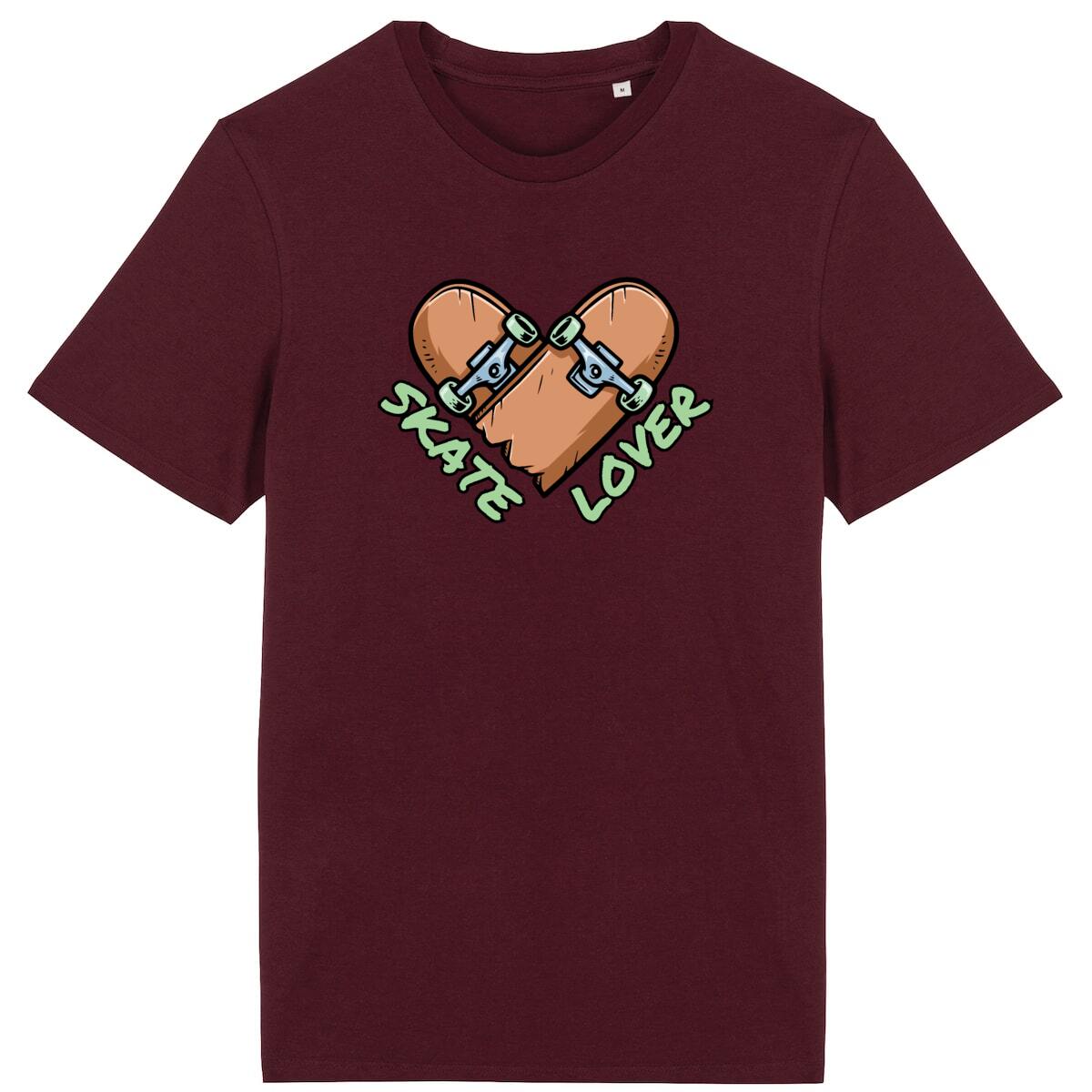 T-SHIRT BIO PREMIUM SKATE LOVER SHIRT ISLAND BORDEAUX