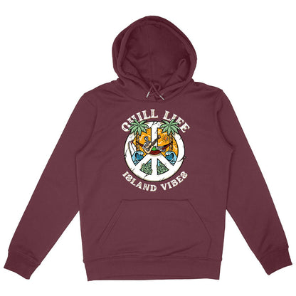 SWEATSHIRT A CAPUCHE PREMIUM BIO SURF CHILL LIFE SHIRT ISLAND BORDEAUX