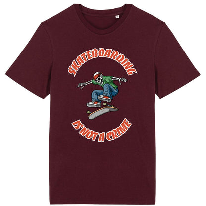 TEE SHIRT BIO PREMIUM SKATEBOARDING IS NOT A CRIME SHIRT ISLAND BORDEAUX