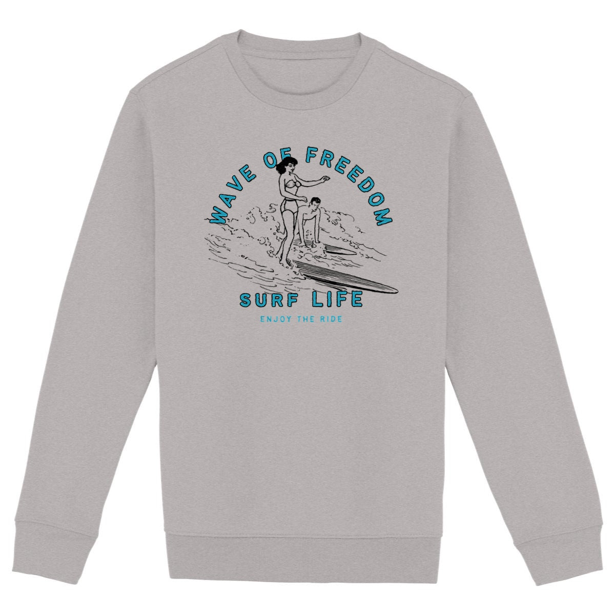 SWEATSHIRT BIO PREMIUM SURF WAVE OF FREEDOM SHIRT ISLAND GRIS