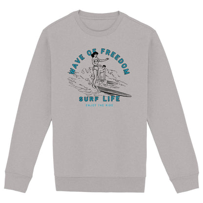 SWEATSHIRT BIO PREMIUM SURF WAVE OF FREEDOM SHIRT ISLAND GRIS