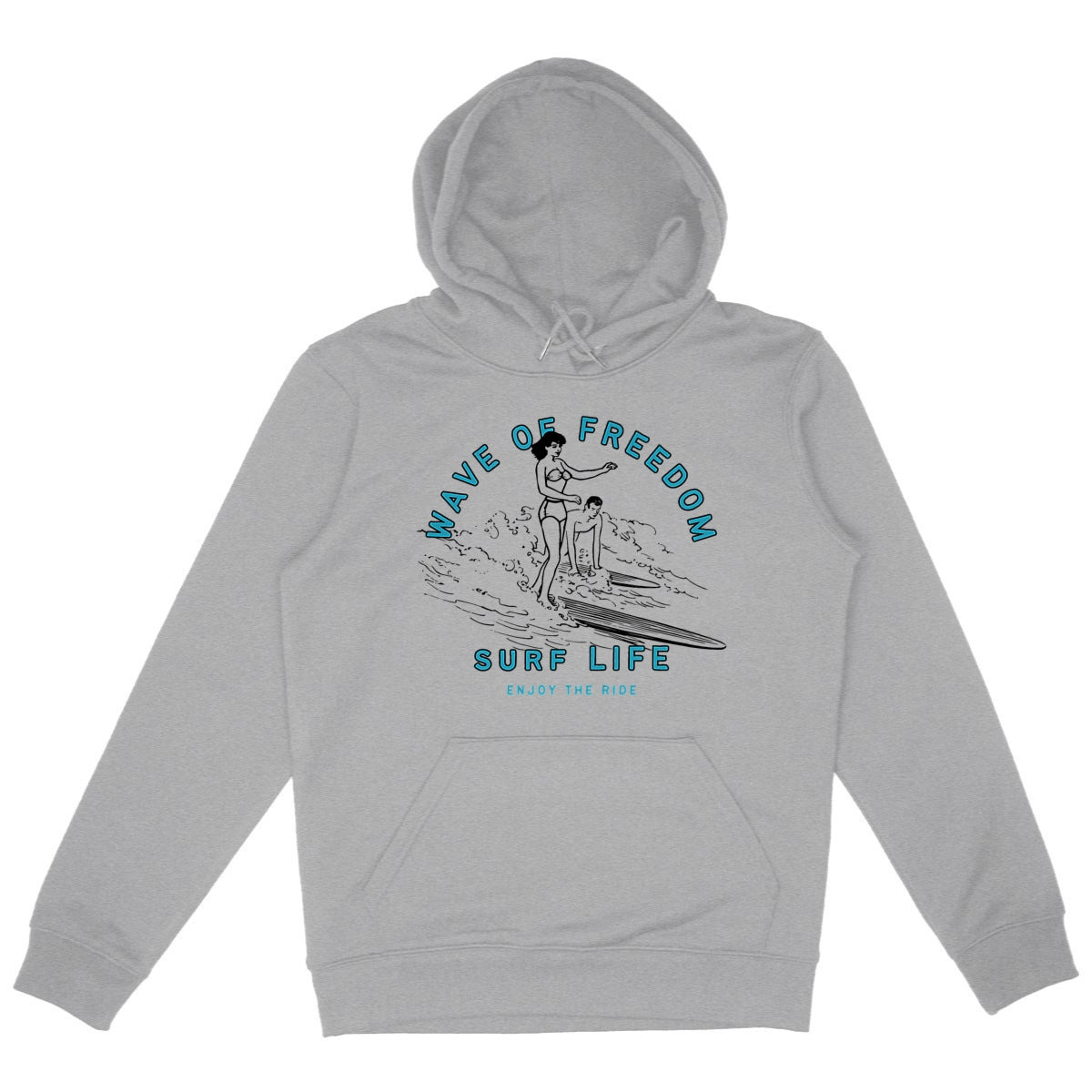 SWEATSHIRT A CAPUCHE BIO PREMIUM SURF WAVE OF FREEDOM SHIRT ISLAND GRIS